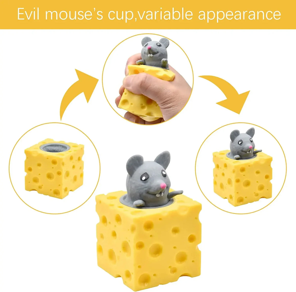 Cheese Mouse Cup Decompression Squeeze Toys Stress Relief