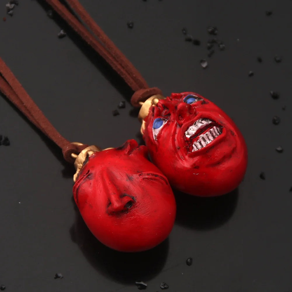 Fashing Popular Anime Red Elliptical Three-Dimensional Pendant Necklace Egg Of King Cosplay Arc Resin Pendant Accessories Gift