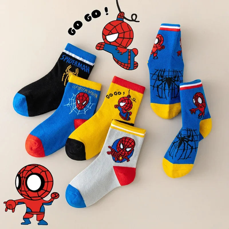 Children's Superhero Middle Tube Socks Kids Boys Soft