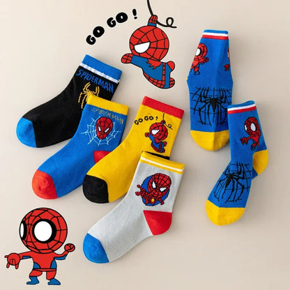 Children's Superhero Middle Tube Socks Kids Boys Soft