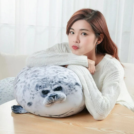 Chubby Blob Seal Pillow Soft Plush Sea Lion Stuffed Toy