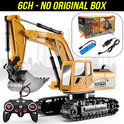1:24 6 Channel RC Excavator Remote Control Construction Toy