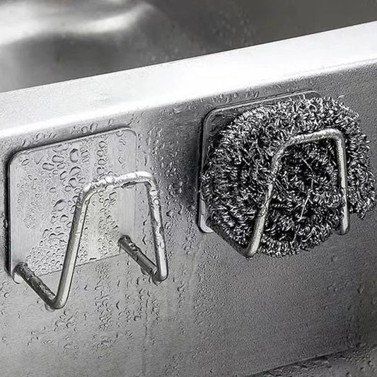 Stainless Steel Sink Sponge Holder Self Adhesive Drain Storage