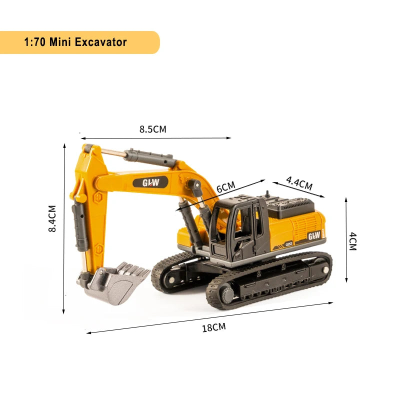 Engineering Diecast Toys for Boys Alloy+Plastic Tractor Excavator Backhoe Crane Bulldozer Kids Truck Children Vehicle Model Gift