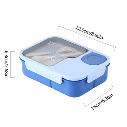 Cute Kawaii 3 Grid Bento Lunch Box Cartoon Kids Sandwich Snack Container