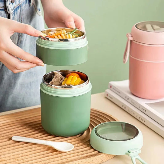 Stainless Steel Food Thermal Jar Insulated Soup Cup Lunch Box 530ml 710ml
