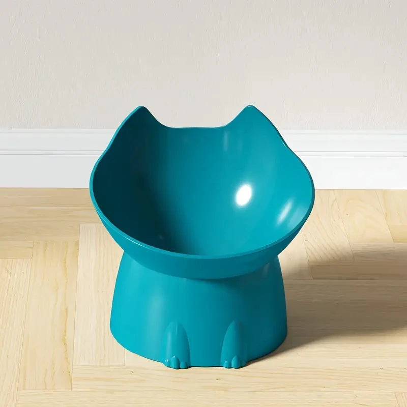 Elevated Cat Bowl Anti Tip Plastic Raised Pet Feeding