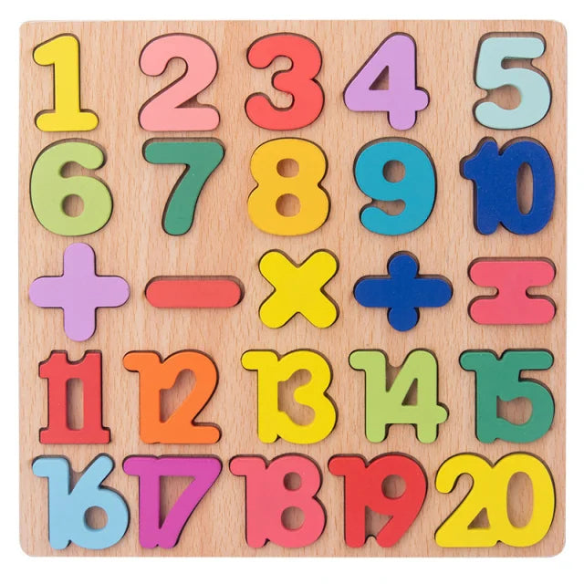 Wooden Geometric Shape Sorter Toddler Math Stacking Puzzle