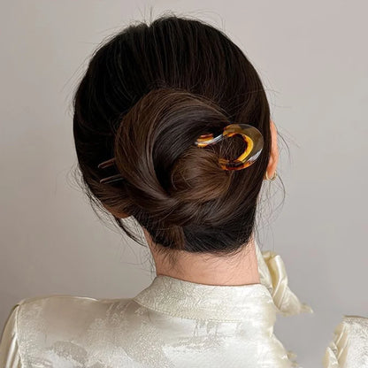 U-Shaped Hair Fork Acetate Hairpin Tortoiseshell Sticks