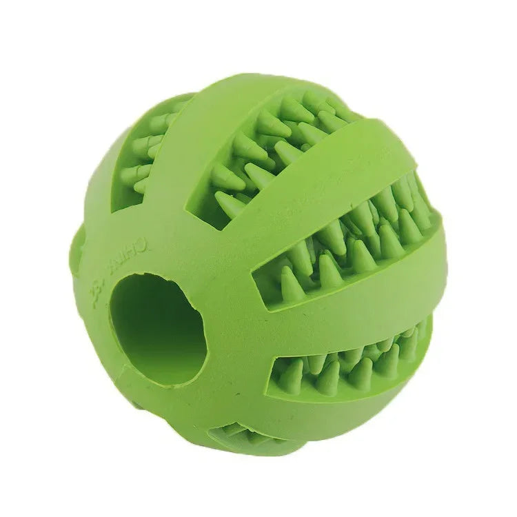 Dog Treat Feeder Ball Rubber Chew Tooth Cleaning Toy