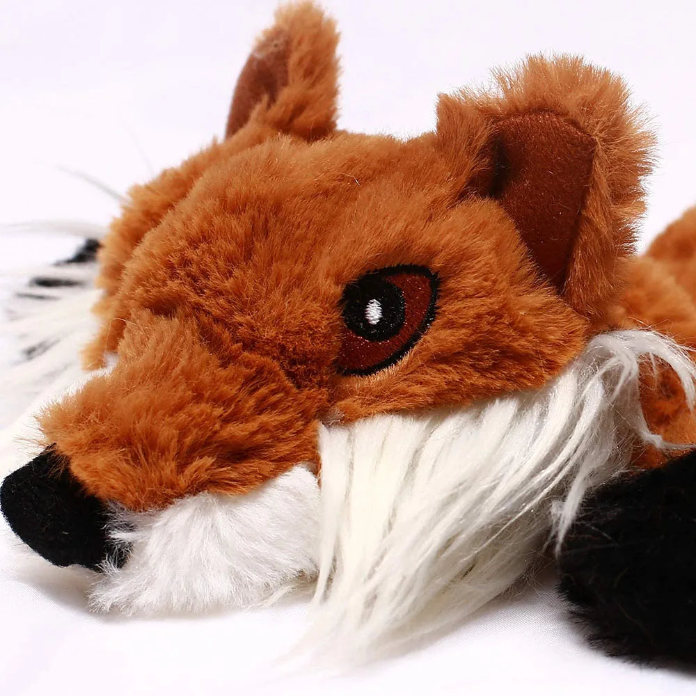 No Stuffing Plush Dog Toy Durable Squeaky Crinkle Animal