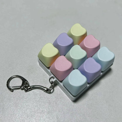 Heart Keyboard Key Clicker Fidget Toy Stress Relief Keychain