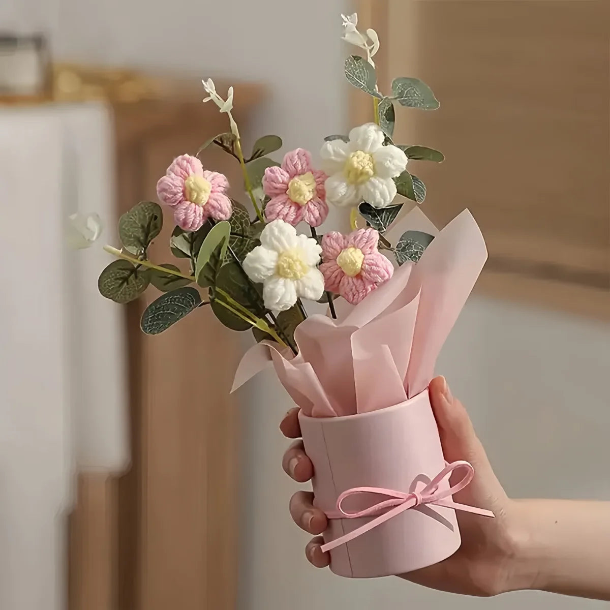 Hand Knitted Fabric Flowers DIY Sewing Craft Appliques