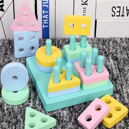 Shape Matching Toy - Montessori Wooden Toys for Children & Toddlers