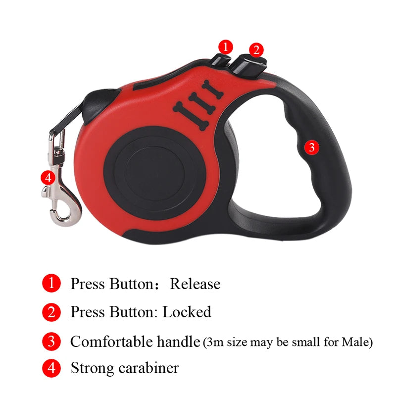 Automatic Retractable Dog Leash Nylon Pet Walking Lead