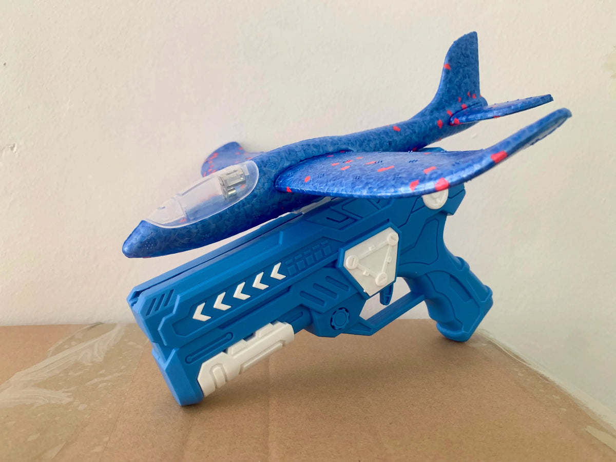 Foam Catapult Plane Launcher Toy Glowing Flying Aircraft