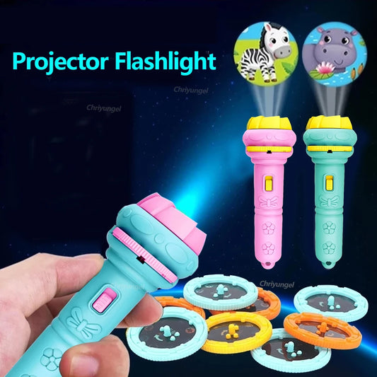 Kids Projector Flashlight Toy Bedtime Story Light 10 Cards