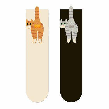 3D Cute Cat Print Floor Socks Women Mid Tube Sleep