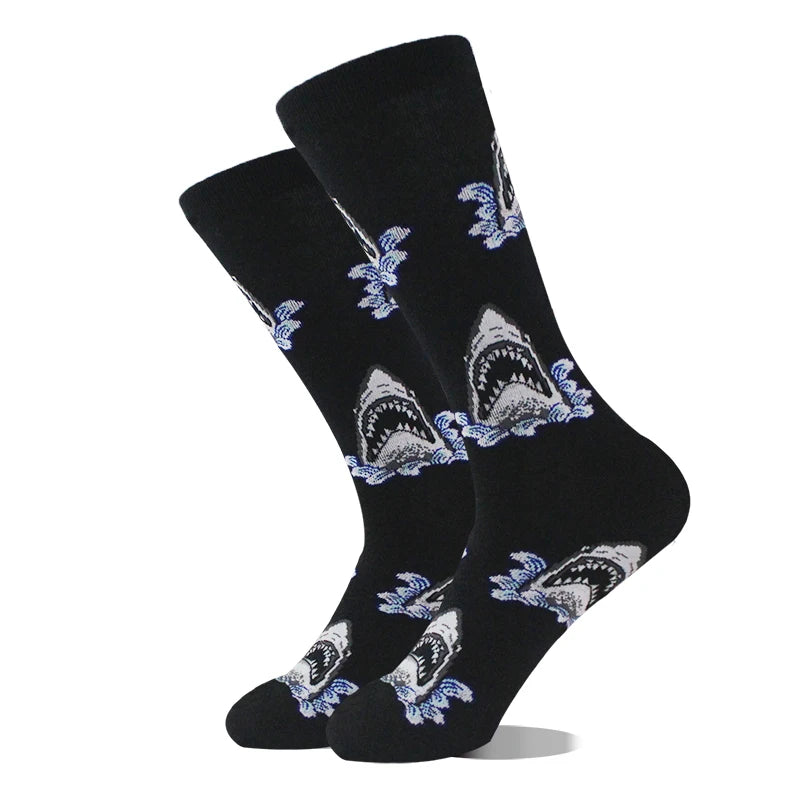 Novelty Dinosaur Crew Skateboard Socks Funny Men