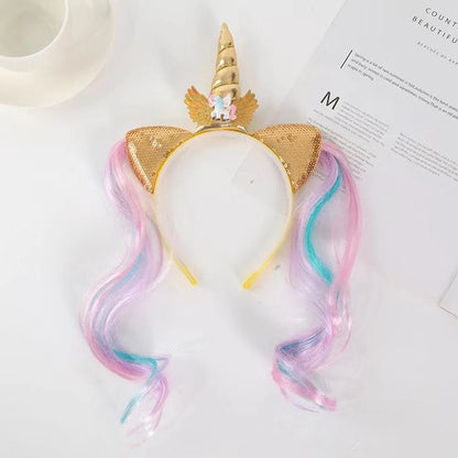 Unicorn Birthday Girl Headband Cute Kids Party Headwear