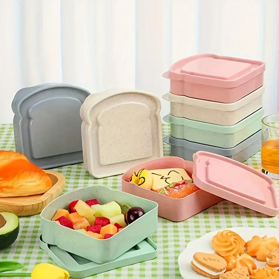 1/3pcs Reusable Bento Sandwich Box Set with Lid Microwave Safe Stackable Container for School Outdoor Picnic Kitchen Organizer