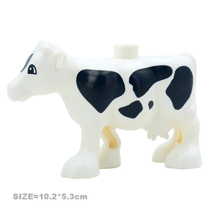 Big Size Building Blocks Cat Dog Pig Rabbit Model Accessories Compatible Bricks Farm Animals Set Assemble Education Toys For Kid