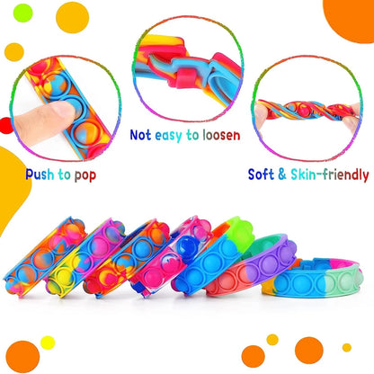 Fidget Pop Bracelet Party Favors Bubble Wristband 12 Pack
