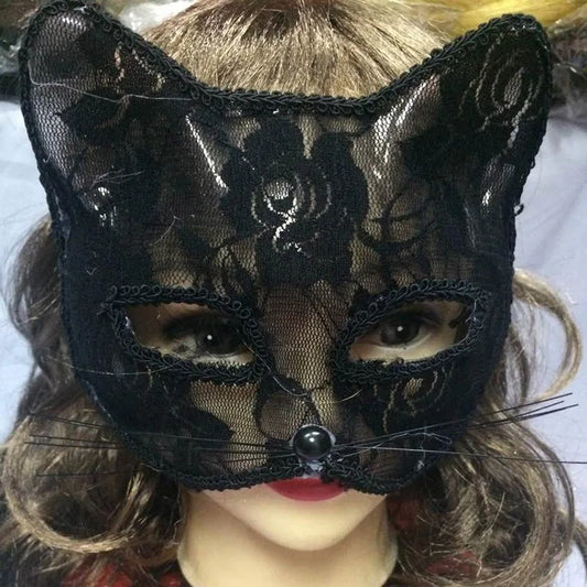 Sexy Lace Cat Masquerade Mask Women Halloween Party Prop