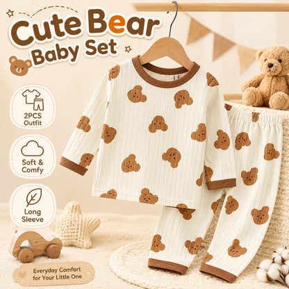 Child Pajam Baby Clothes Loungewear Long Sleeve Set