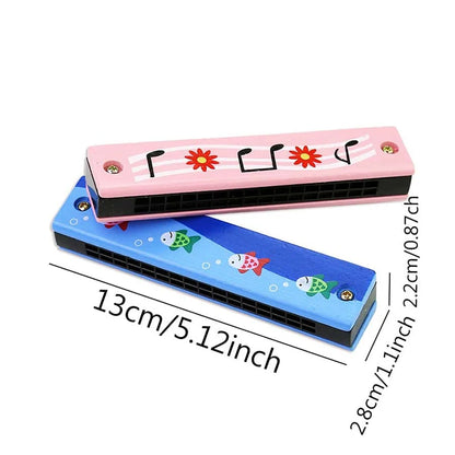 Children Wooden Harmonica Toy Beginner Music Instrument