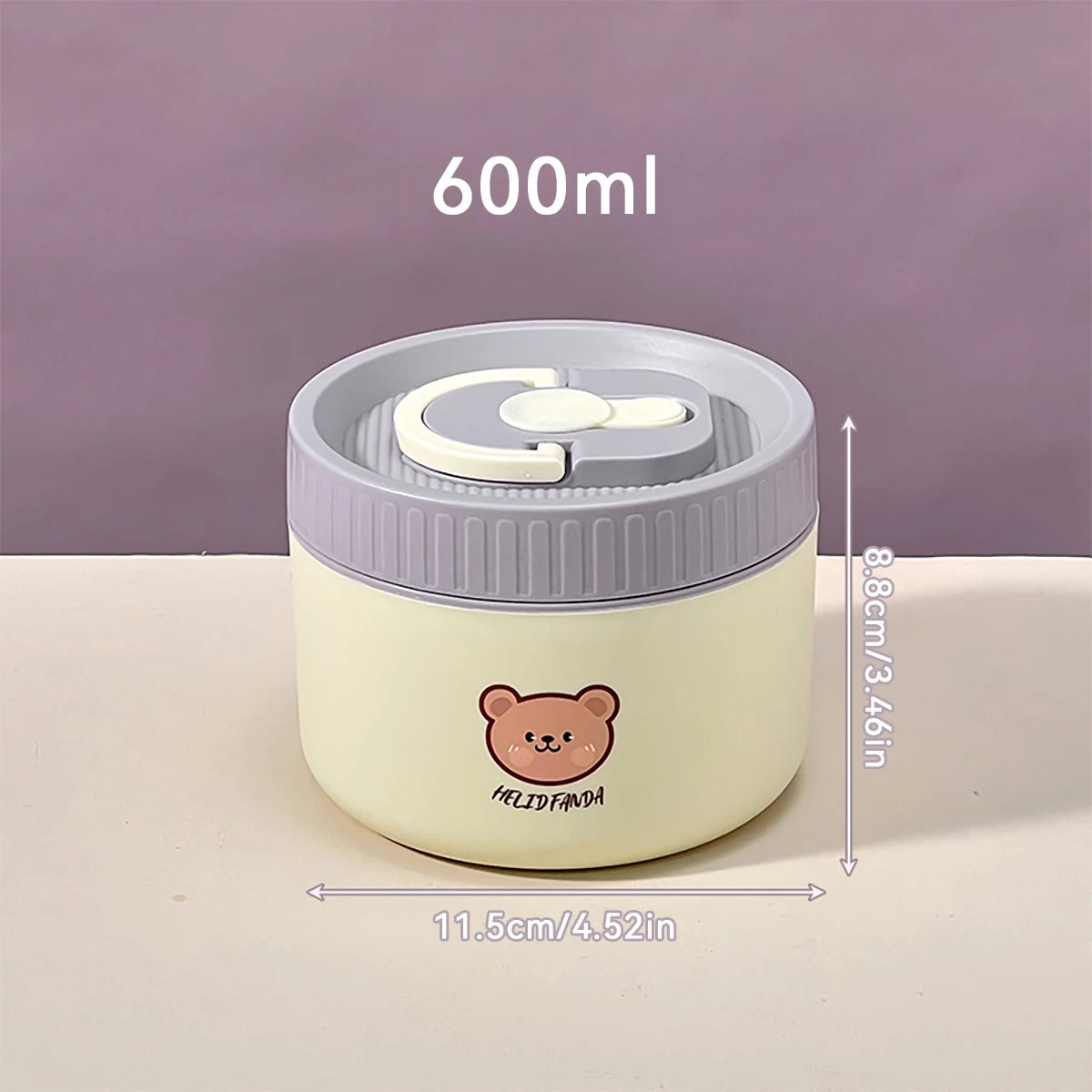 Large Capacity Stainless Steel Thermal Bento Box Cute Insulated Container