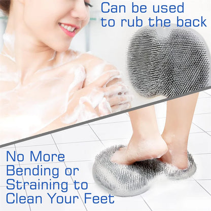 Shower Foot Scrubber Mat Wall Mounted Back Scrubber Pad