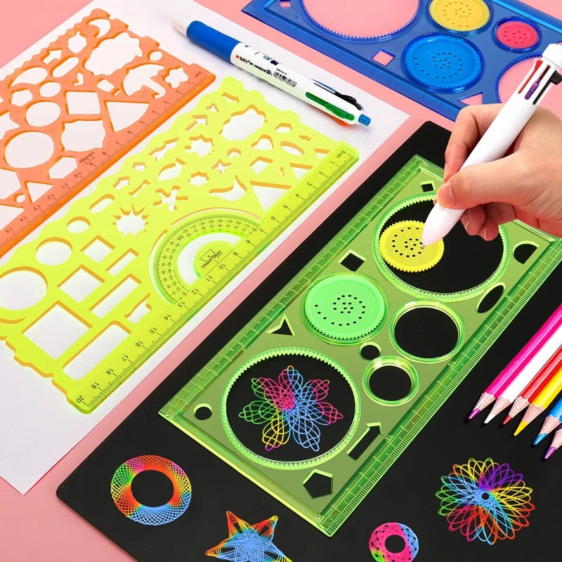 Spirograph Drawing Stencils Set Geometric Art Ruler