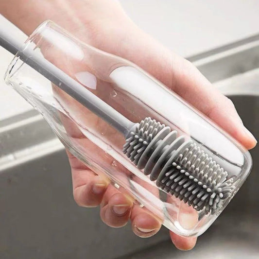 Silicone Milk Bottle Brush Long Handle Cup Scrubber Cleaner