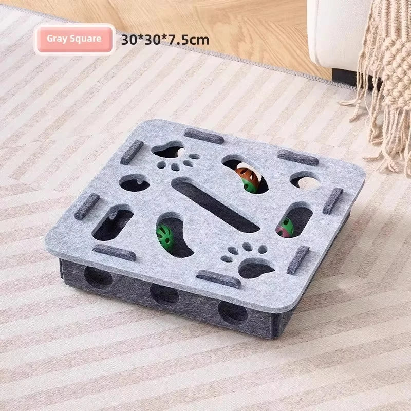 Cat Puzzle Toy Felt Box Indoor Exercise Hunting Game