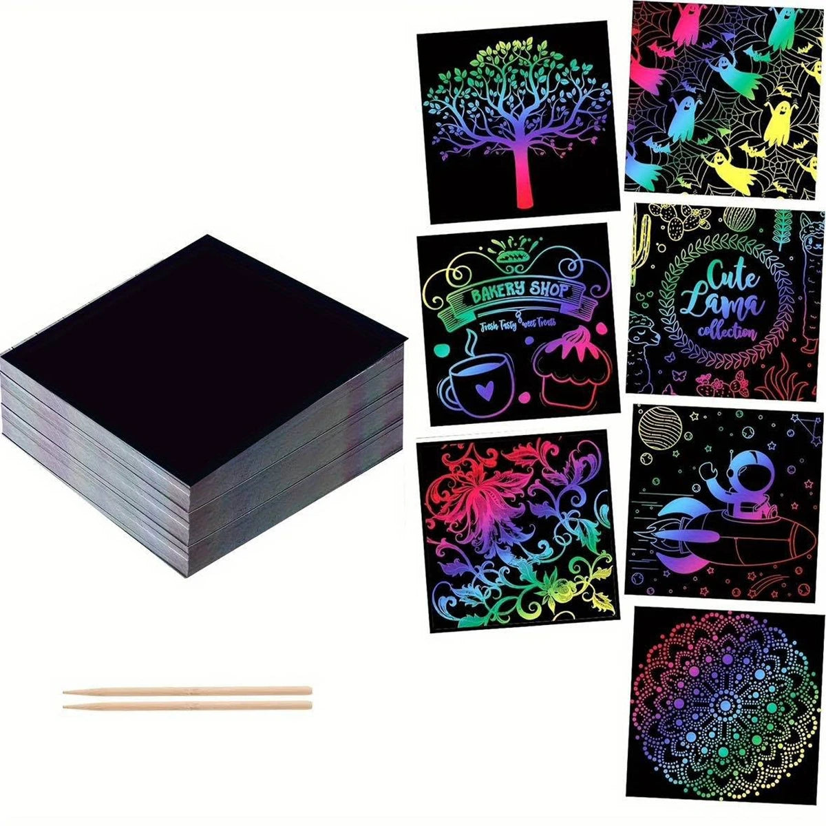 Rainbow Scratch Paper Art Set Scratch Off Notes Pack