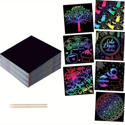 Rainbow Scratch Paper Art Set Scratch Off Notes Pack