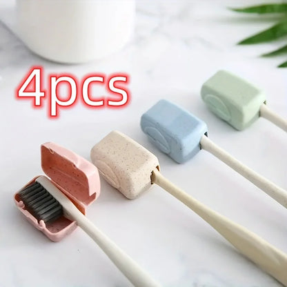 Toothbrush Head Cover Case Travel Portable Caps 4 Pack