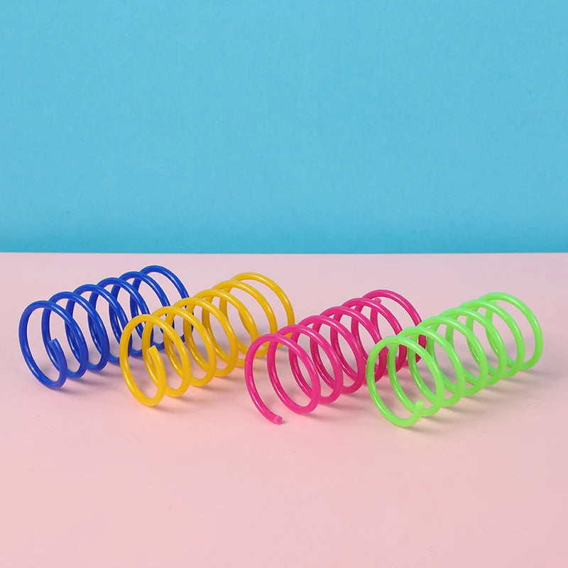 Heavy Gauge Cat Spring Toy Colorful Coil Spiral