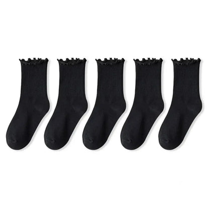 Women Ruffle Middle Tube Ankle Socks Breathable Set