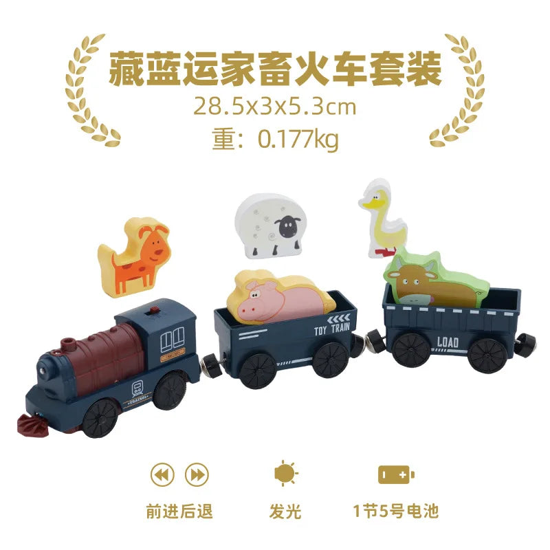 Electric Train Set Toy Engine Motorized Railway Car