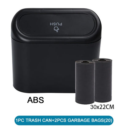 Leakproof Mini Car Trash Can Compact Vehicle Garbage Bin Set