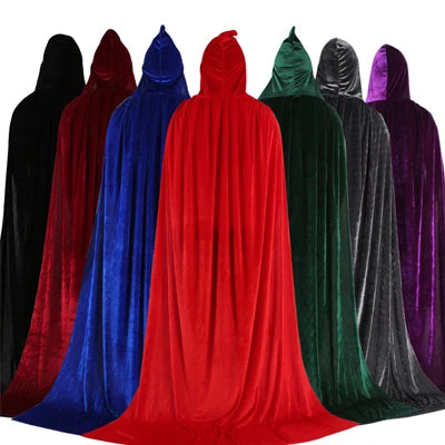 Hooded Joker Role Playing Medieval Long Horn Halloween Party Male and Female Adult Mage Witchcraft Robe Hidden Dress Easter Hall