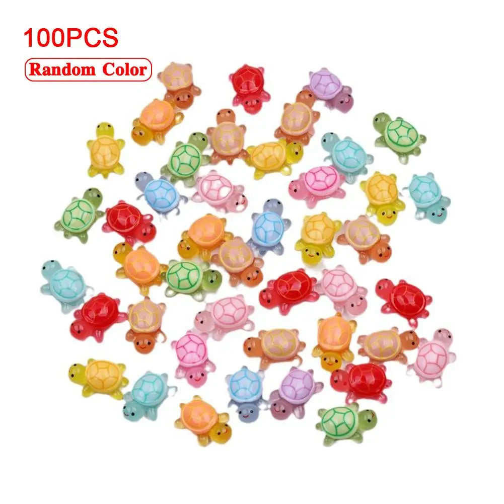 Glow in the Dark Turtle Set Resin Storage Ornament