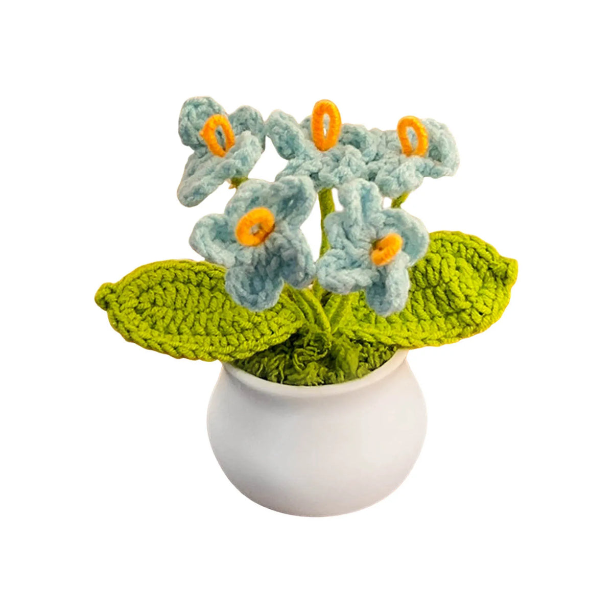 Crochet Sunflower Car Decor Hand Knitted Potted Flower