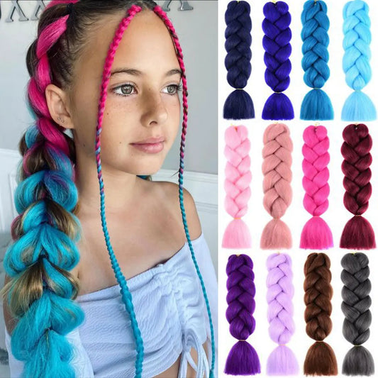 24 Inch Jumbo Braiding Hair Synthetic Afro Ombre Extensions