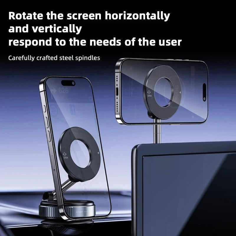 Rotating Magnetic Phone Holder Vacuum Suction GPS Stand