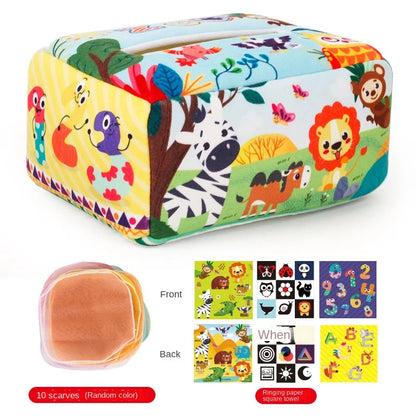 Baby Montessori Magic Tissue Box Sensory Crinkle Toy