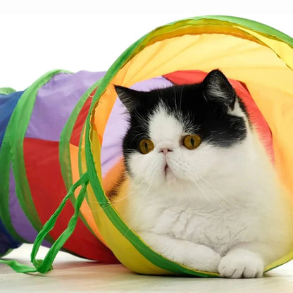Foldable Cat Tunnel Tube Collapsible Pet Play Tunnel