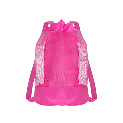 Extra-Large Sand-Resistant Drawstring Beach Backpack - Kids Pool Toys Storage Bag for Shell Collecting, Travel & Fitness